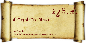 Árpás Absa névjegykártya